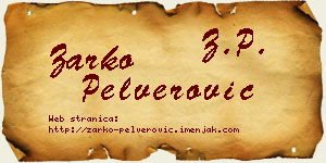 Žarko Pelverović vizit kartica